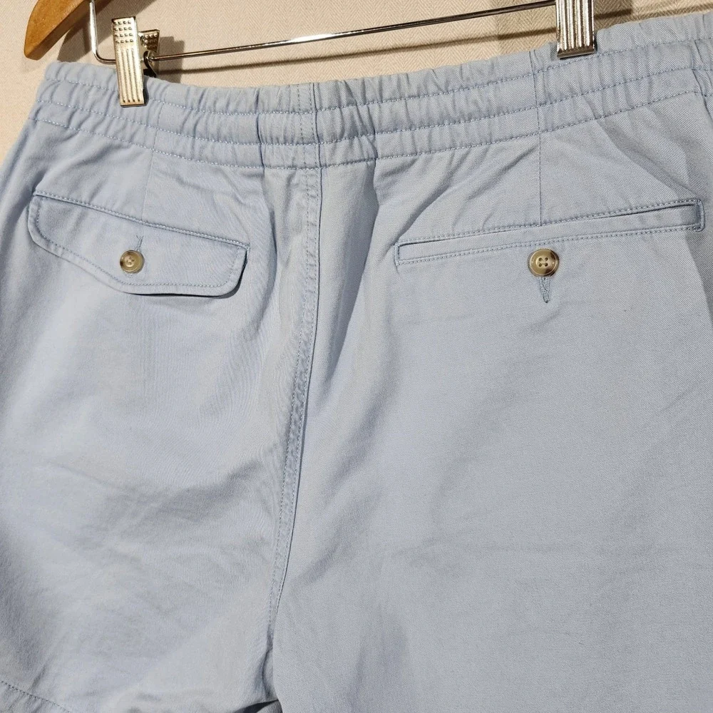 Polo Ralph Lauren Mens Classic Fit 6 Inch Shorts Light Blue Elastic Waist Med